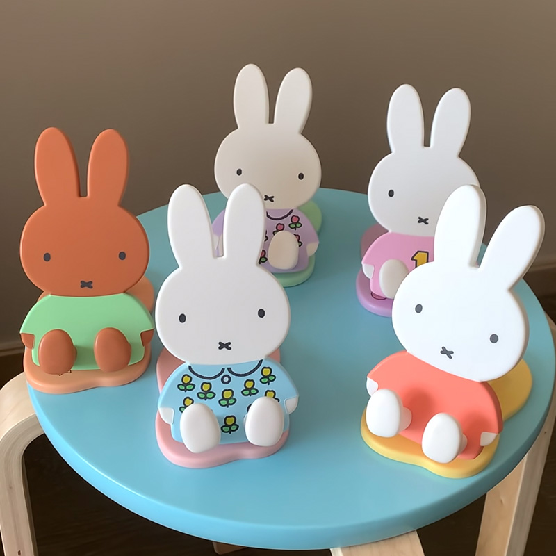 Tablet Cute Accessories - Cartoon Miffy Teleskopischer Klappbarer Handyständer, Verstellbarer