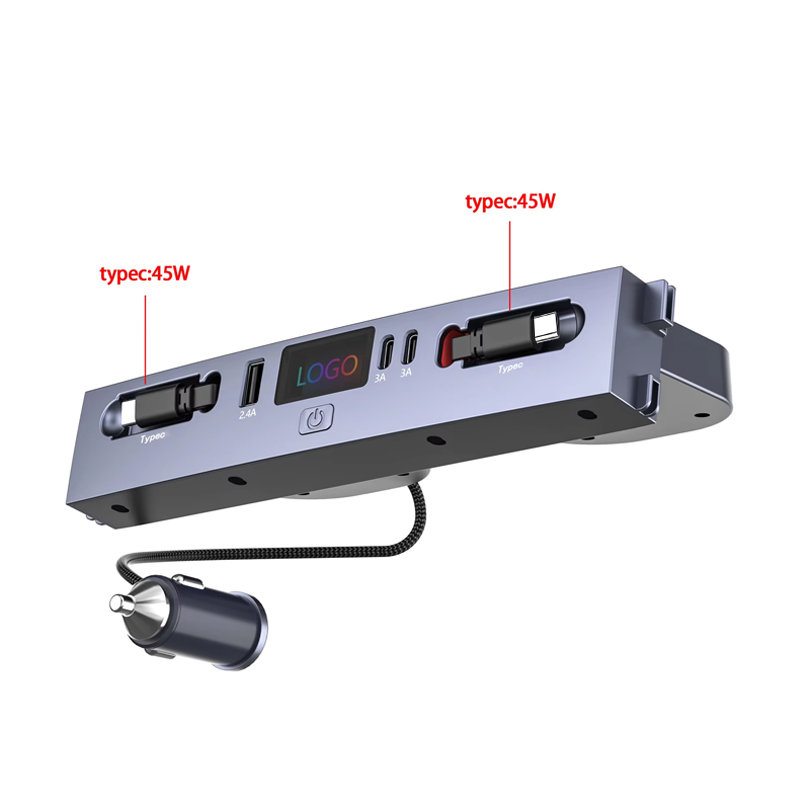 Usb Hub Type C - Multi-Port-Autoladegerät-Hub, Dual 45W Typ-C Schnellladeadapter mit