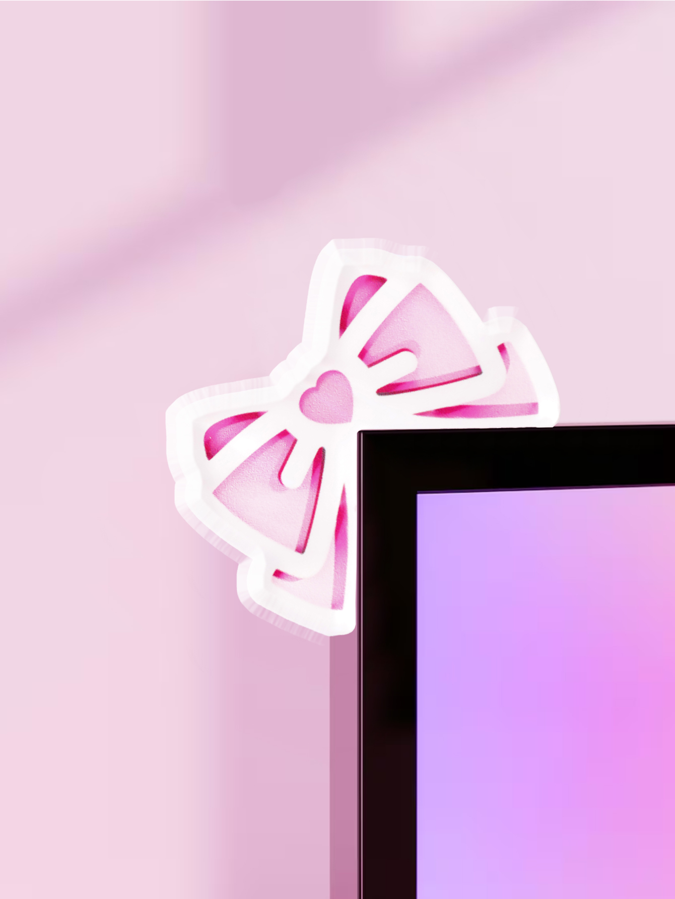 Tablet Lap Desk - Kawaii Schleife Monitor-Dekoration Rosa Acryl Schleifen-PC-Zubehör