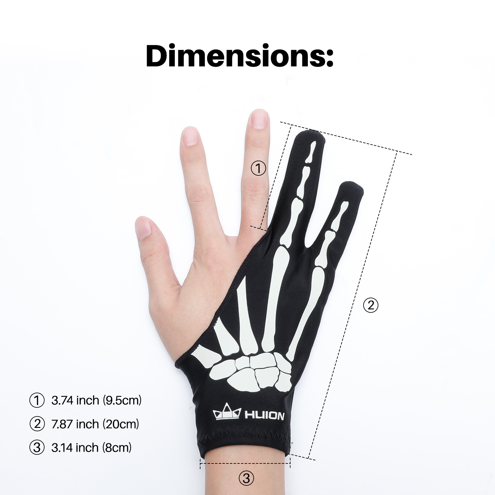 Huion Skeleton Handschuh Zwei- – Drawing Glove Artist Bewertung und Preis